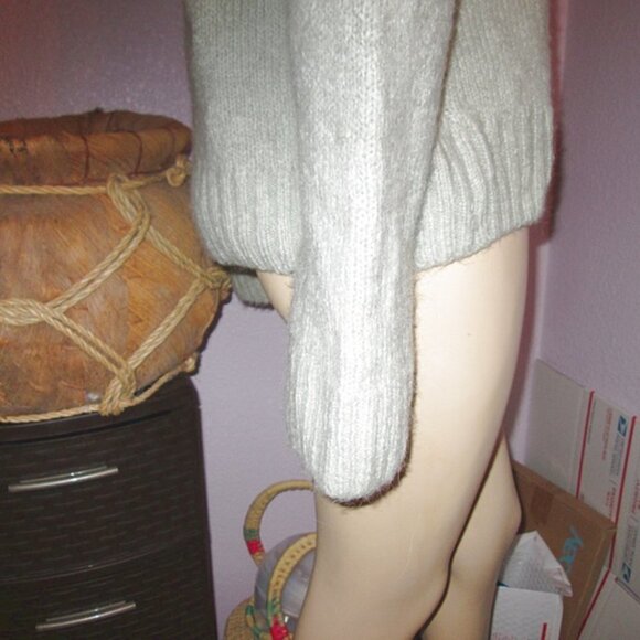 H&M Alpaca Wool Blend Sweater Size XS Pullover Turtleneck Ribbed Oversized Crop - Picture 5 of 10